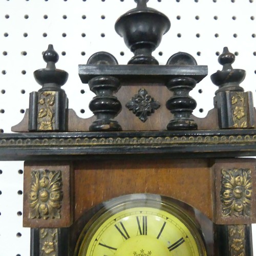 225 - A Victorian onyx and gilt-metal Mantle Clock, of architectural form, 30cm high x 24cm wide, together... 