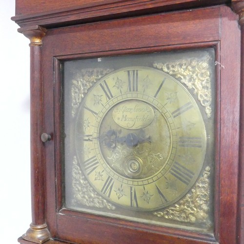 226 - A George III oak thirty-hour Longcase Clock by John. Glazebrook, Mansfield, with 9 inch circular bra... 