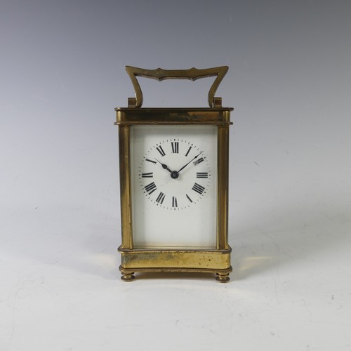 227 - A 20th century French gilt brass Carriage Clock, note rear door is stiff and prone to getting stuck,... 