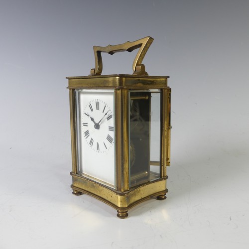 227 - A 20th century French gilt brass Carriage Clock, note rear door is stiff and prone to getting stuck,... 