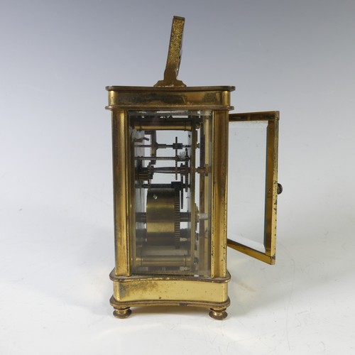 227 - A 20th century French gilt brass Carriage Clock, note rear door is stiff and prone to getting stuck,... 