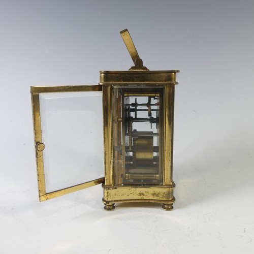 227 - A 20th century French gilt brass Carriage Clock, note rear door is stiff and prone to getting stuck,... 