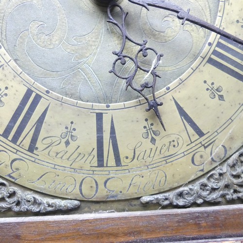 229 - Ralph Sayers, Lindfield, an oak 30-hour longcase clock with single-weight movement striking on a bel... 