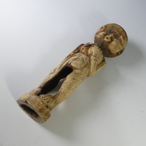 213 - An Inuit Carved Bone Sculpture of standing figure, signed Karoo Ashevak (1940 – October 19, 1974), s... 