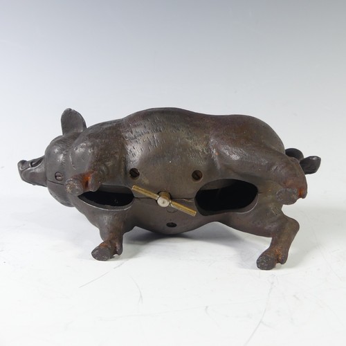 379 - A cast iron Butcher’s Shop counter Bell in the form of a fat Pig, the bell operated by either pressi... 