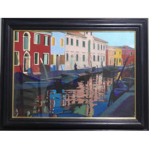 173 - Robin Pickering (British), 'Evening Sun Burano', pastel, 45cm x 63cm, framed.