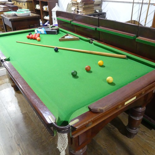 236 - A quarter size wood-bed Snooker table with a four piece table top to use as dining table, together w... 