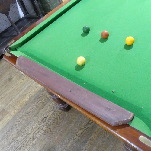 236 - A quarter size wood-bed Snooker table with a four piece table top to use as dining table, together w... 