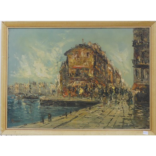 209 - Massina (mid-20th century Continental School), Mediterranean market scenes, a pair, oil on canvas, s... 