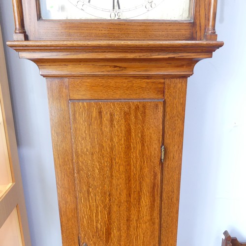 219 - A 19th century Channel Islands oak 8-day longcase clock by T. & A. Naftel, with two-weight movem... 