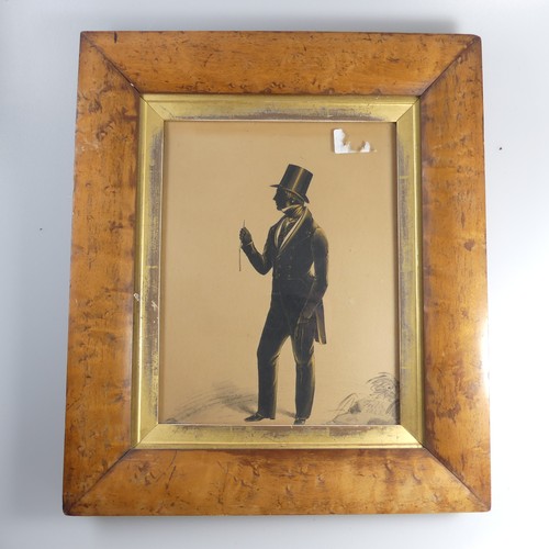 275 - Frederick Frith (1819-1871), Silhouette portrait of a Gentleman in Top Hat, cut-out silhouette portr... 