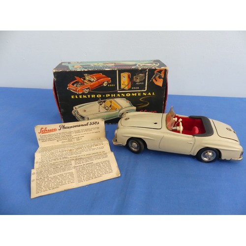 426 - A Schuco Elektro-Phaenomenal 5503 Mercedes 190SL tinplate model in cream, with opening boot, chrome ... 