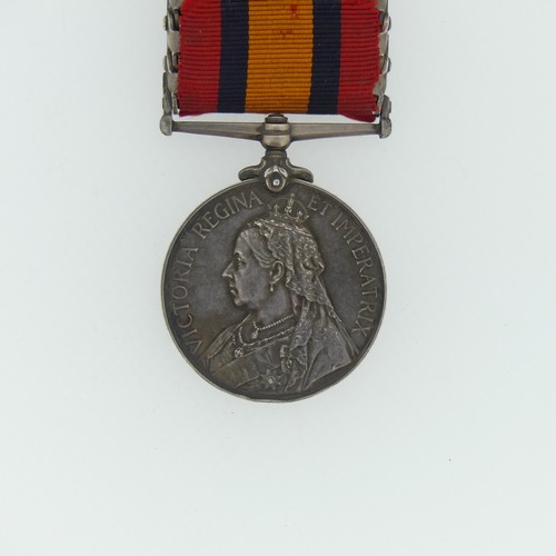 102 - A Queen's South Africa medal, three clasps, Cape Colony, Transvaal and Wittebergen, awarded to Pte. ... 