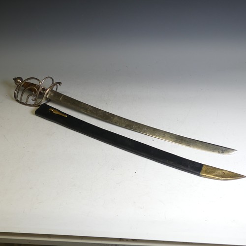 105 - An 18thC English Officers Sword, with silver basket Hilt hallmarked London 1758, and makers mark 'G*... 