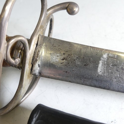 105 - An 18thC English Officers Sword, with silver basket Hilt hallmarked London 1758, and makers mark 'G*... 