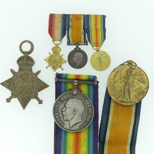 98 - A W.W.I trio of Medals, 1914-15 Star, British War Medal and Victory Medal, awarded to E. C. Mackenzi... 