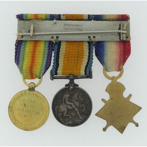 98 - A W.W.I trio of Medals, 1914-15 Star, British War Medal and Victory Medal, awarded to E. C. Mackenzi... 