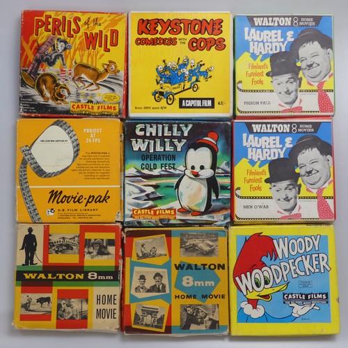 444 - 8mm Home Movies: fourteen various vintage 8mm films, all boxed, including Woody Woodpecker x 3, Chil... 