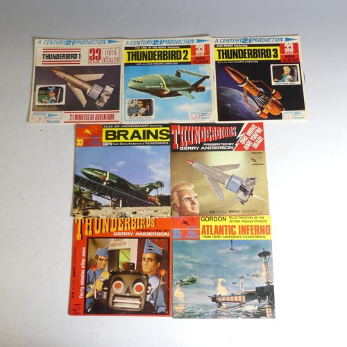 440 - Thunderbirds 1, 2 and 3, 33 R.P.M, mini albums (MA 108, MA 109, MA 112), with four more Thunderbirds... 