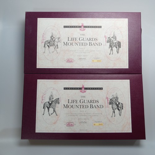 Britains, Set 5195 and Set 5295 The Life Guards Mounted Band, Set 1 limited edition no.2006 of 2500, and Set 2 limited edition no.2012 of 2500, each boxed with papers and matching outer box (2)