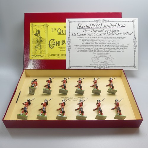 451 - Britains, Three Limited Edition Sets: Set 5183 Cameron Highlanders, no. 0666 of 3000, Set 5185 Seafo... 