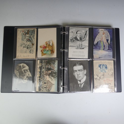 80 - An album of good vintage Postcards, approximately 185 cards, including W.W.I French embroidered &lsq... 