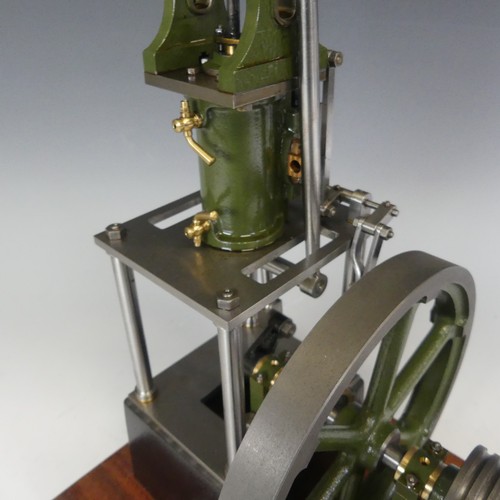 470 - A Stuart Turner James Coombes ‘table’ engine, finely built with 7 inch flywheel and grooved pulley t... 