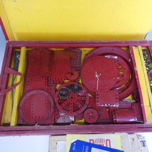 449 - A quantity of vintage Meccano, red and green contained in two boxes including instruction manuals an... 