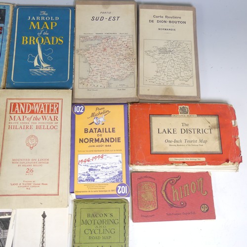 72 - A collection of mid-20thC Maps, including Bacon's Motoring and Cycling Road Map of Central Ireland, ... 