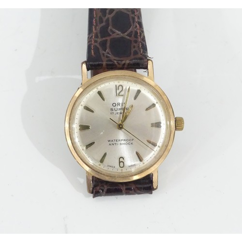 213 - A vintage Rado Incabloc gold plated Wristwatch, with 25-jewels movement, c.1960's, together with an ... 