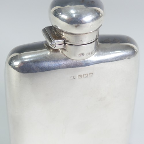 9 - A George V silver Hip Flask, by Marples & Beasley, hallmarked Birmingham, 1918, of plain rounded... 