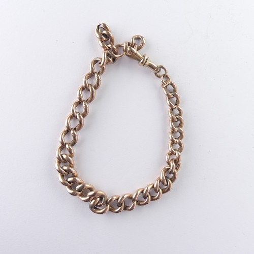 392 - A 9ct rose gold Bracelet, formed from a part watch chain, with watch clip fastening, 24cm long, 19.8... 