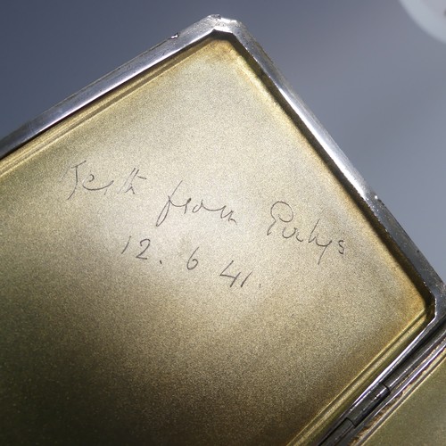 29 - A George VI silver Cigarette Case, by Walker & Hall, hallmarked Birmingham 1940, of hinged recta... 