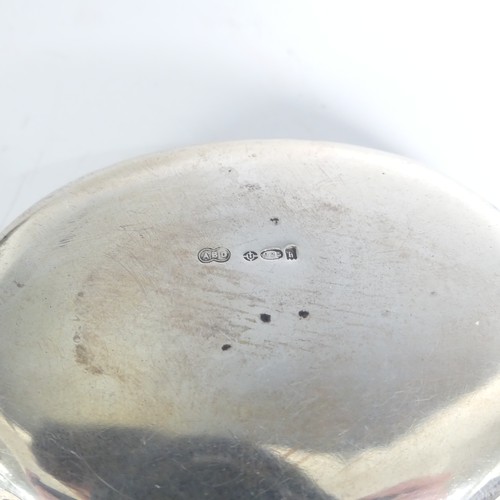 50 - A Continental silver oval Snuff Box, with London imports marks for Adolph Barsach Davis, 1925, the h... 