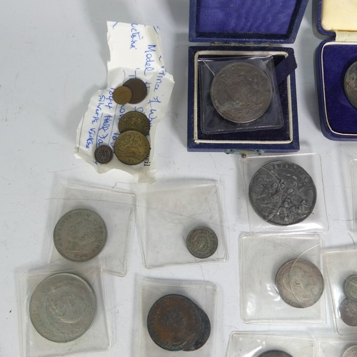 721 - A small quantity of 19thC Coins, including a George III 'Cartwheel' Two pence, three Victorian crown... 