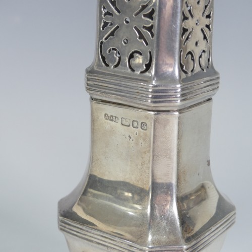 63 - An Elizabeth II Silver Sugar Caster, by A. Taite & Sons Ltd., hallmarked London 1962, of traditi... 