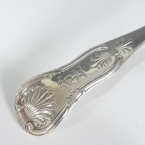 64 - A George IV Scottish silver Soup Ladle, by Andrew Wilkie (also with Js.H makers mark), hallmarked Ed... 