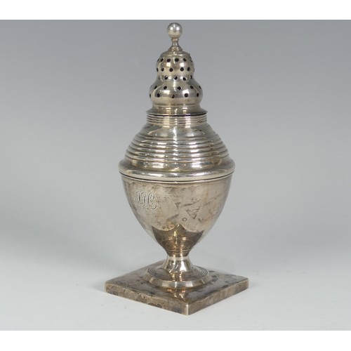 67 - A George III silver Sugar Caster, by John Merry, hallmarked London 1812, of traditional form with re... 