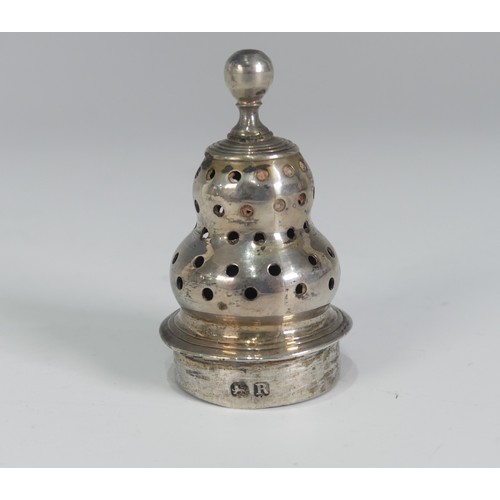 67 - A George III silver Sugar Caster, by John Merry, hallmarked London 1812, of traditional form with re... 