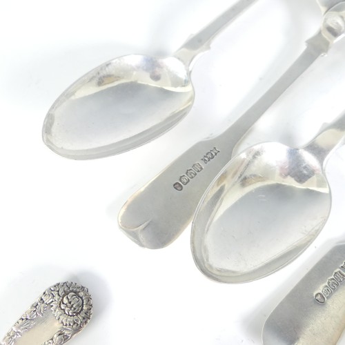 72 - A set of four William IV Scottish silver Teaspoons, by Mackay & Chisholm, hallmarked Edinburgh, ... 