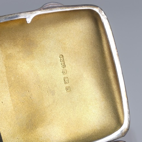 81 - A George V silver Cigarette Case, by Joseph Gloster Ltd., hallmarked Birmingham, 1929, of hinged rec... 