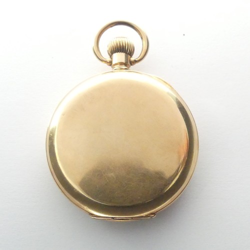 227 - A gold plated Pocket Watch, white enamel dial with Roman Numerals and subsidiary seconds dial, Swiss... 