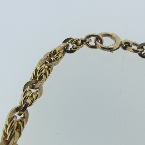 400 - A 9ct yellow gold Bracelet, with bolt ring clasp, 18ct long, 18.7g.