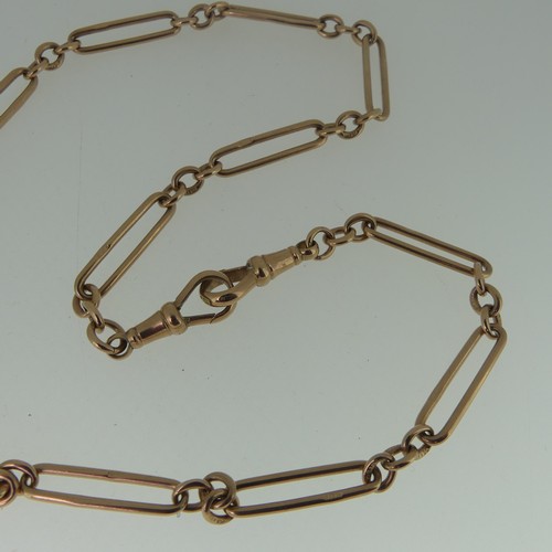 361 - A 9ct rose gold Watch Chain, with a clip at each end, 46cm long, the centre with a United States 1 d... 