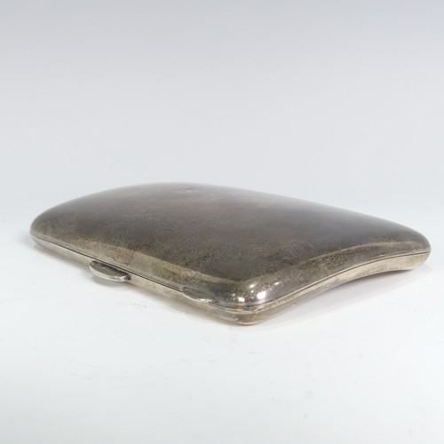 87 - A George V silver Cigarette Case, by Colen Hewer Cheshire, hallmarked Chester 1921, of plain domed r... 