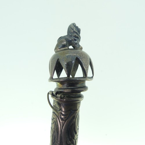 88 - An Edwardian silver Sealing Wax Holder Vesta Combination, by Levi & Salaman, hallmarked Birmingh... 