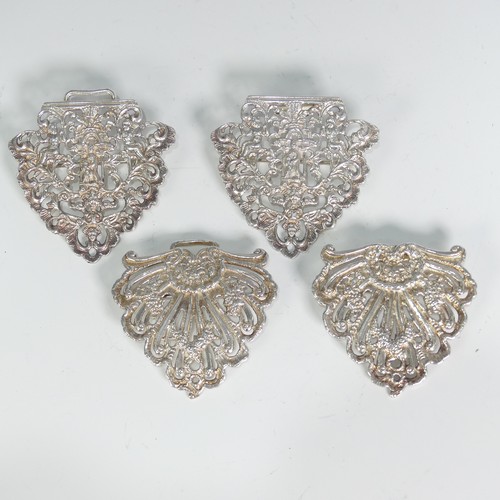 92 - Two Elizabeth II silver Buckles, by J A Campbell, both hallmarked London 1996, one with pierced foli... 