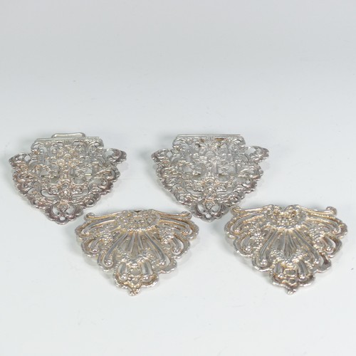 92 - Two Elizabeth II silver Buckles, by J A Campbell, both hallmarked London 1996, one with pierced foli... 