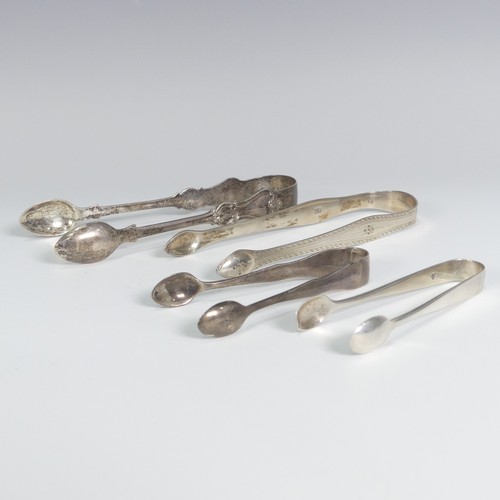 100 - A pair of George III silver Sugar Tongs, by Hester Bateman, c.1780, of typical form with bright cut ... 