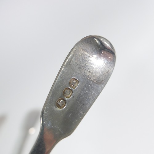 104 - A matched set of six George III silver fiddle pattern Teaspoons, with later gilded 'berry' bowls and... 